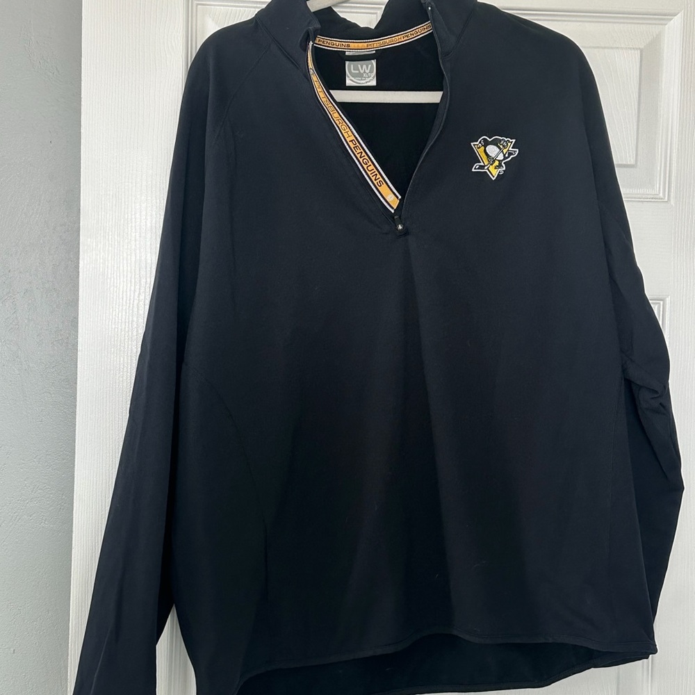 Black Quarter-Zip Pullover with Logo